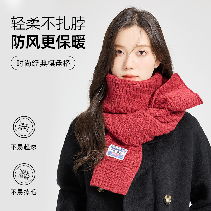 围巾女秋冬季日系韩版潮流INS学C院风显白显脸小百搭加厚围脖保暖
