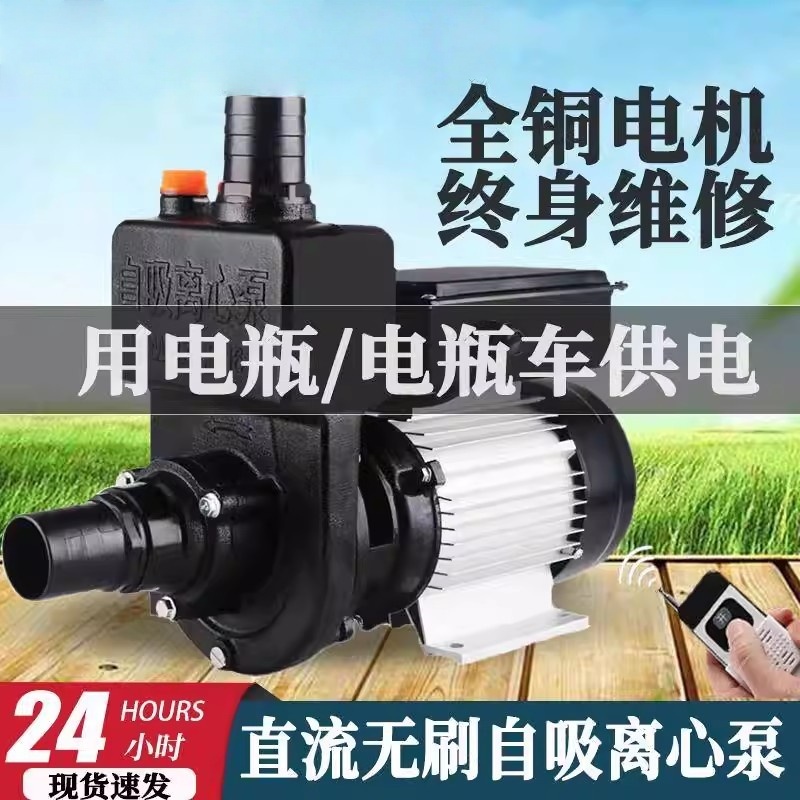 直流自吸泵24v48v60v伏电动车抽水泵无刷离心泵大流量洒水车水泵