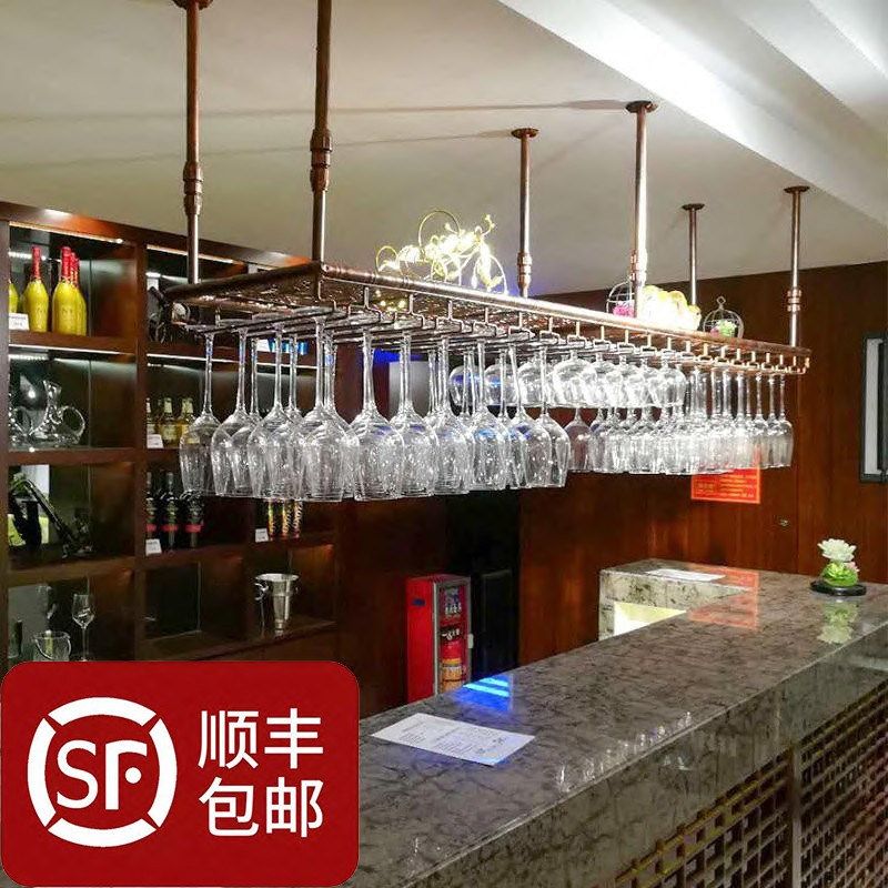 悬挂红酒杯架酒吧台倒挂吊杯架葡萄酒架欧式N高脚杯架创意红酒架