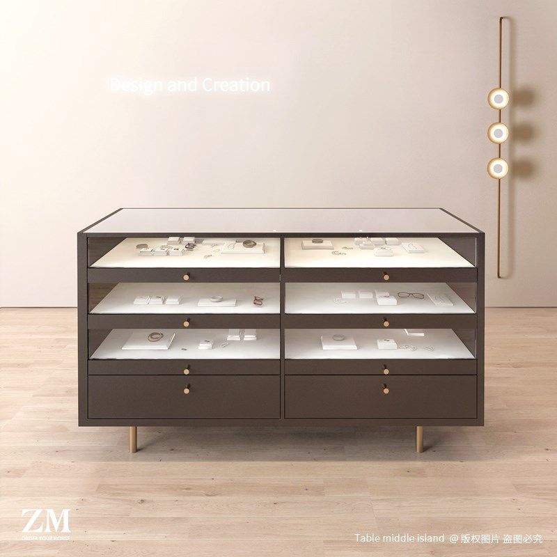 精品玻璃柜三层珠宝展示柜抽屉置物柜手表饰品陈列柜单面靠墙,商业/办公家具,置物架/陈列架/储物架/展示架,淘宝优惠券,粉丝福利购,淘宝优惠卷