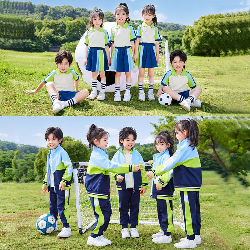学院风绿色棒球服校服装小学生春夏新款儿童年级班服老师幼儿园服