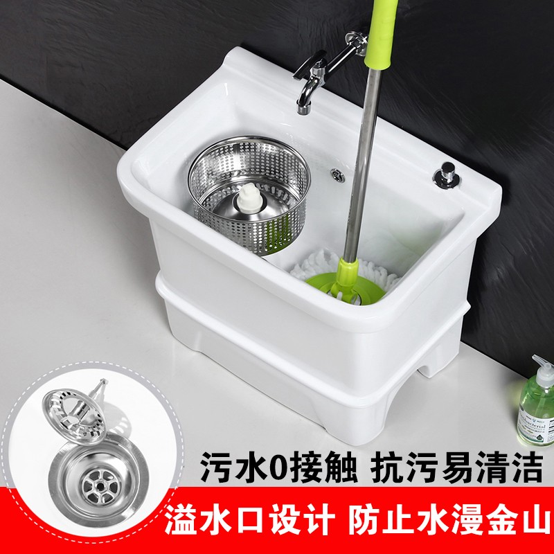 拖布盆拖布池拖h把池地拖把盆桶陶瓷双驱动带溢水口侧排旋转脱水