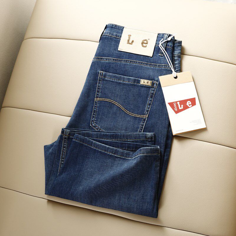 很软弹超薄牛仔短裤外贸男装夏季薄款透气直筒宽松弹力休闲五分裤