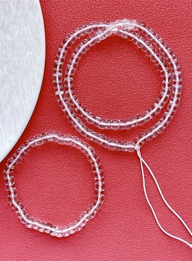 天然白水晶全净体猪大肠单圈手链108颗佛珠多层多圈文玩珠串男女