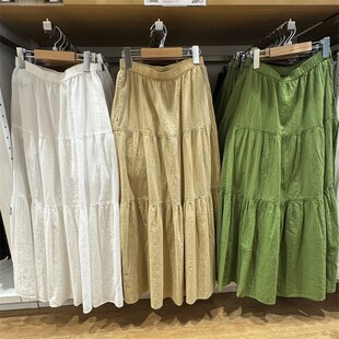 日单甜妹蛋糕裙棉质层叠长裙2024夏季新款女装度假风半身裙467606