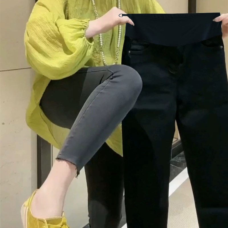 孕妇裤子冬季外穿孕早期秋装牛仔裤秋季2023新款秋冬款打底烟管裤