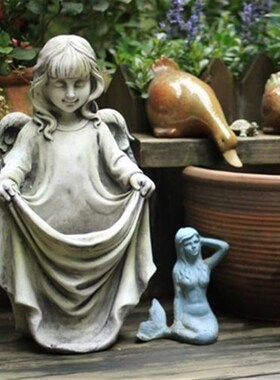 天使摆件欧式做旧花园装饰复x古庭院户外园艺院子雕塑幼儿园小仙