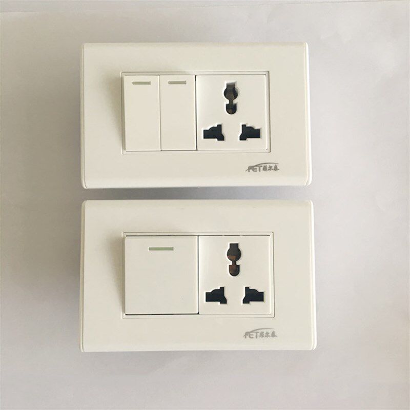 118型家用墙壁开关插座面板一开一插小两开三孔10A单控双控按钮