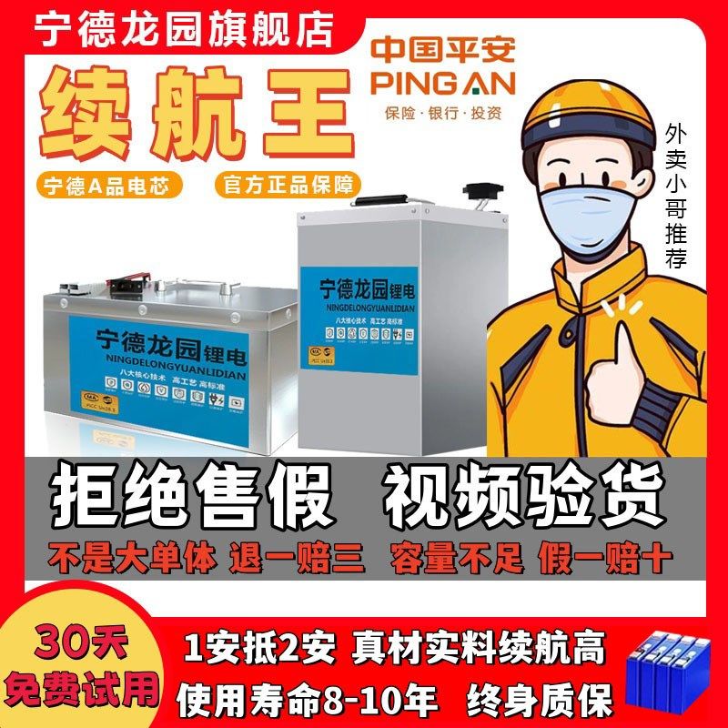 宁德磷酸铁锂72v电动车48v锂电池三轮四轮车60v专用外卖家用通用