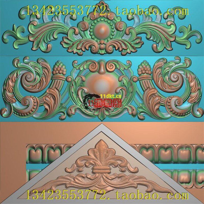 L新款 石雕扫描图 精雕图灰度图 古建建材花洋花墓碑抱鼓精雕图
