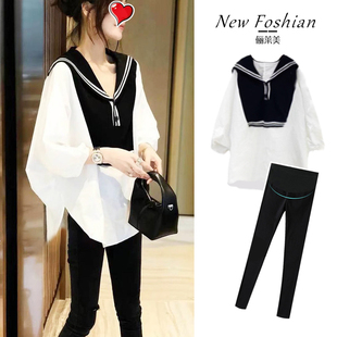 孕妇秋装套装时尚款2022新款春秋款网红上衣夏季小个子夏装连衣裙