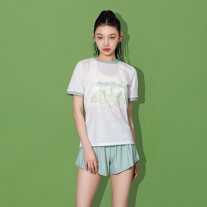 分体泳衣女泡温泉2l024新款冬季保守显瘦遮肚三件套平角运动游泳