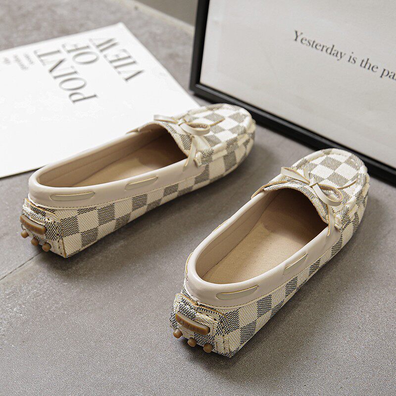 皮面豆豆鞋女春秋2021新款瓢鞋百搭软底L孕妇浅口休闲四季平底单,女鞋,乐福鞋（豆豆鞋）,淘宝优惠券,粉丝福利购,淘宝优惠卷