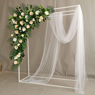 新款婚庆铁艺烤漆拱门花架婚外浪漫婚礼布置几何屏X风花架子摆件