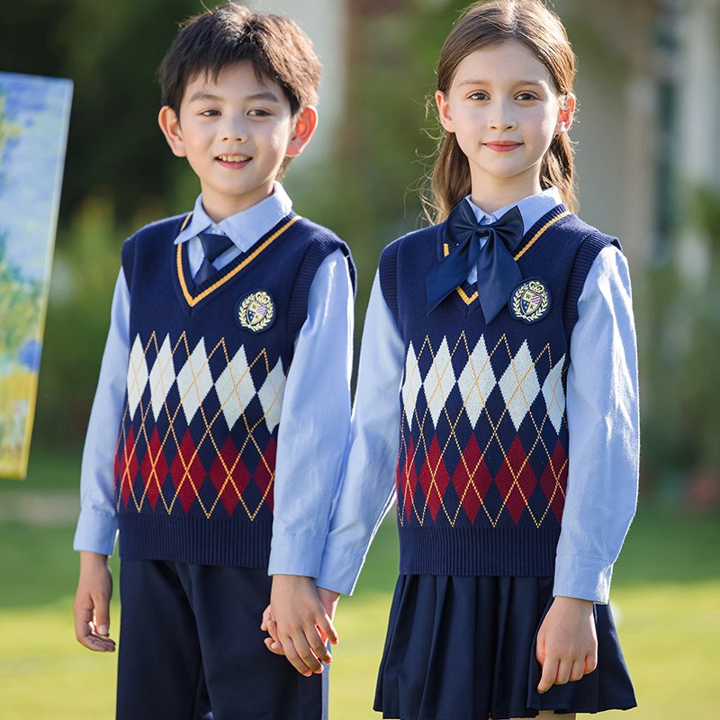 小学生校服春秋款英伦风三件x套儿童学院班服韩版套装幼儿园园服