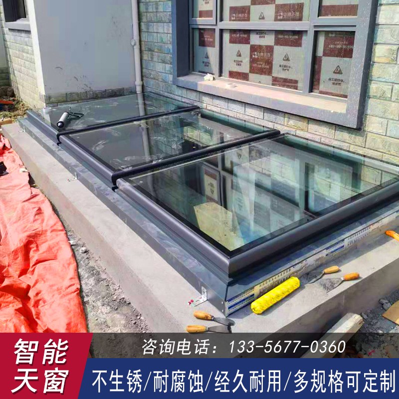 电动平移铝合金天窗定制 智能通风G屋顶天窗 山东省安装服务