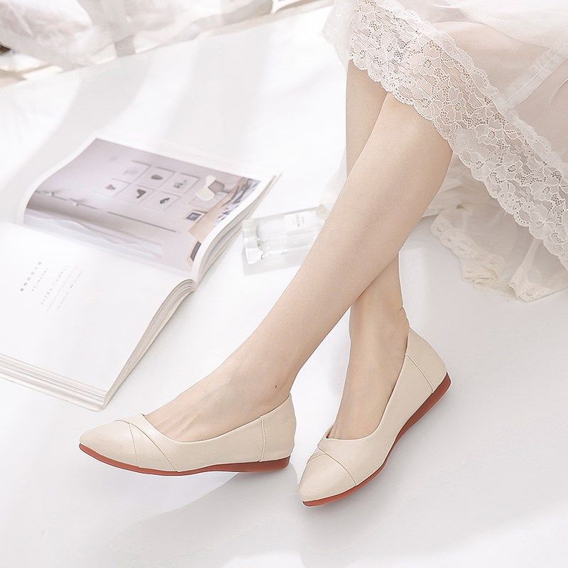 单鞋女2024年春秋新款平底鞋子女豆豆鞋浅口百搭U软底不累脚妈妈,女鞋,浅口单鞋,淘宝优惠券,粉丝福利购,淘宝优惠卷