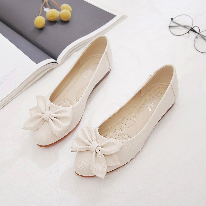 单鞋女平底鞋2025新款春秋鞋子浅口百搭豆豆鞋软U底软皮防滑妈妈,女鞋,浅口单鞋,淘宝优惠券,粉丝福利购,淘宝优惠卷