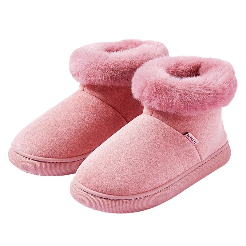 高帮棉拖鞋c女冬天居家用室内高包跟加厚保暖情侣防水棉鞋冬季外