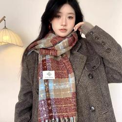 C2025秋冬季款百搭双面仿羊绒大版披肩版百搭加厚保暖护脖围巾-Yz