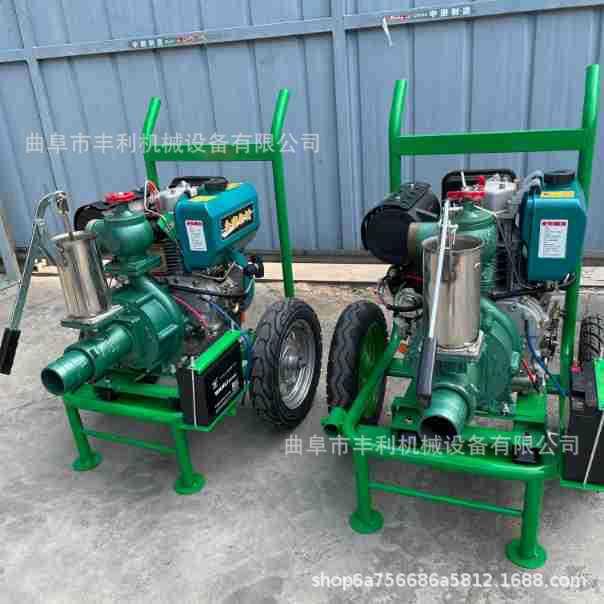 农田排灌柴油汽油抽水机1寸2寸小型抽水机195双叶轮喷灌泵