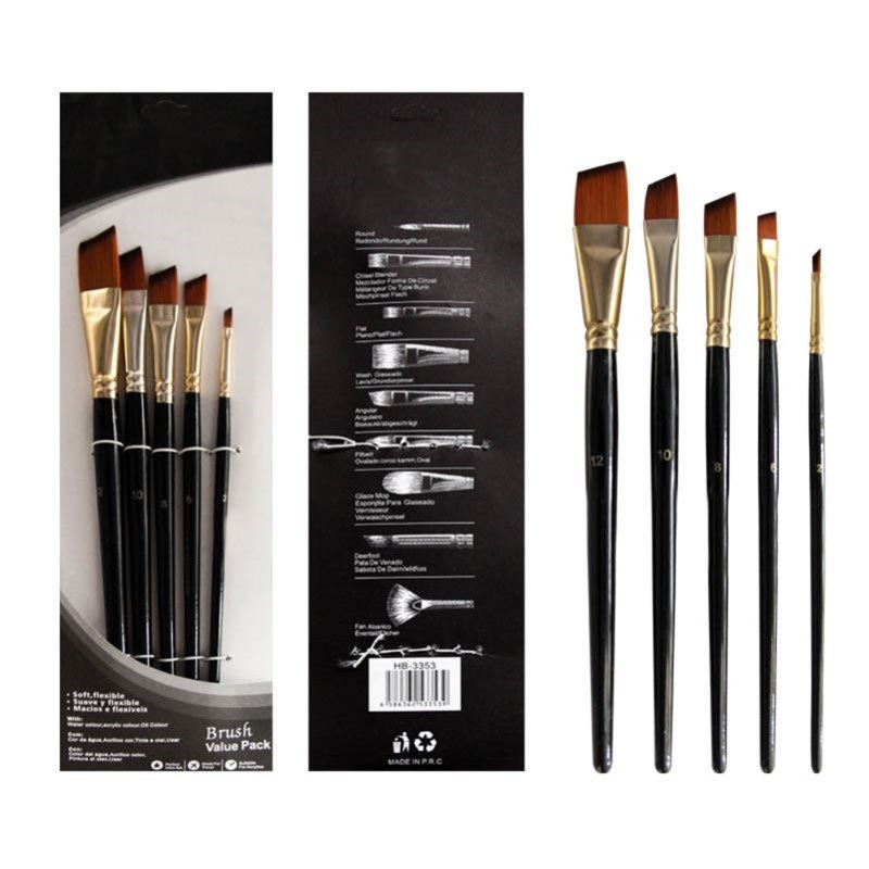 Art Paint Brush Nylon sHair Watercolor Acrylic Oil Brush Pai