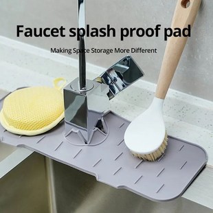 Mat 37X14CM 1PC Absorbent Koitchen Faucet Sink Grey Splash