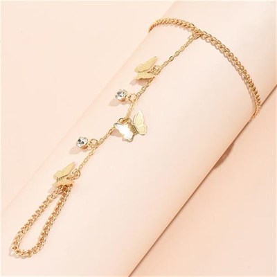 Creative Butterfly Link Chayin Bracelet Connected Finger Rin