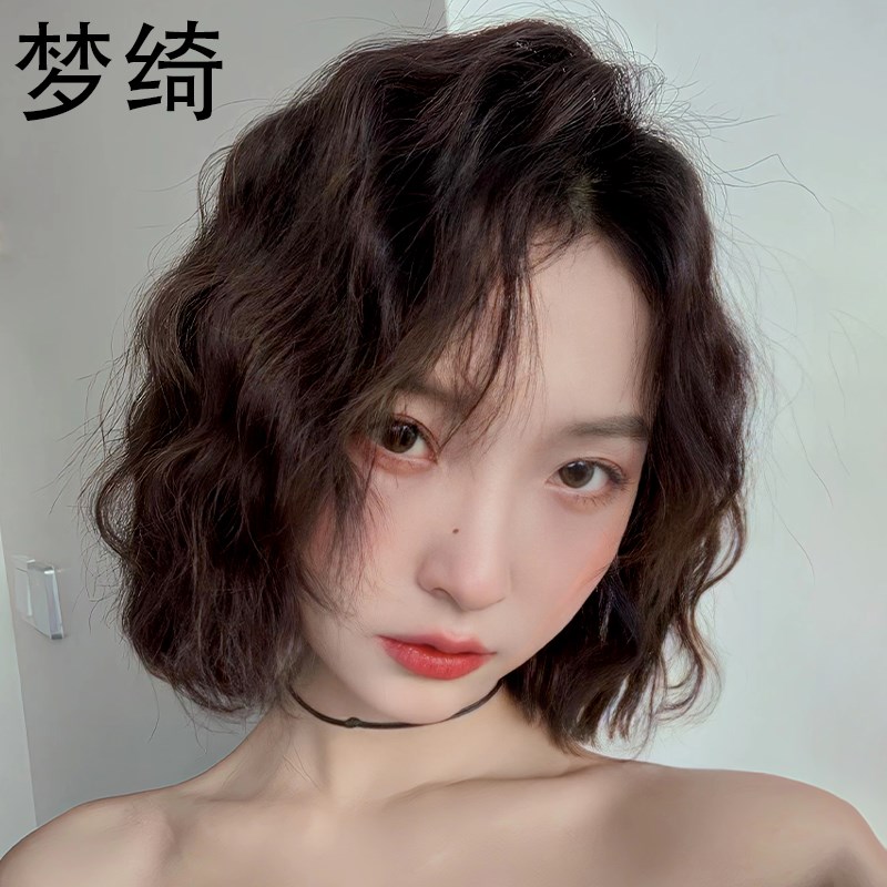 假发女短发真发全真人发短卷发羊毛卷大嫂同款夏季自然全头套式