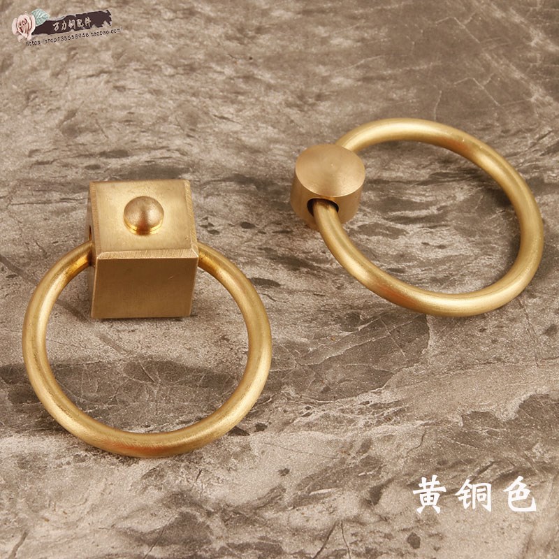 中式木门复古铜拉手四合院门把手寺庙民宿客栈房门门环黄铜古拉手