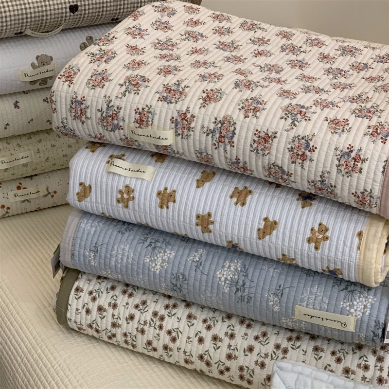 大鹅双面全棉床盖单件绗缝夹棉防滑床单铺榻榻米床垫炕盖