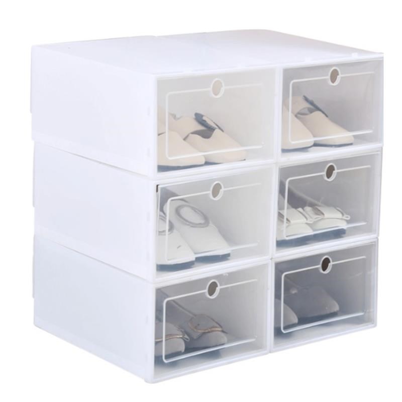 3PCS Transparelnt plastic shoe box dustproof Shoes cabinet