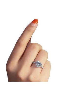 Heart Rings for Women Silver Color BridalM Jewelry Cubic Rin