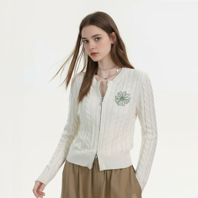 Mardi韩版通勤羊毛混纺针织开衫