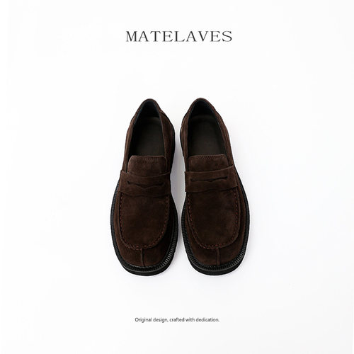 老钱风乐福鞋男复古一脚蹬德比鞋