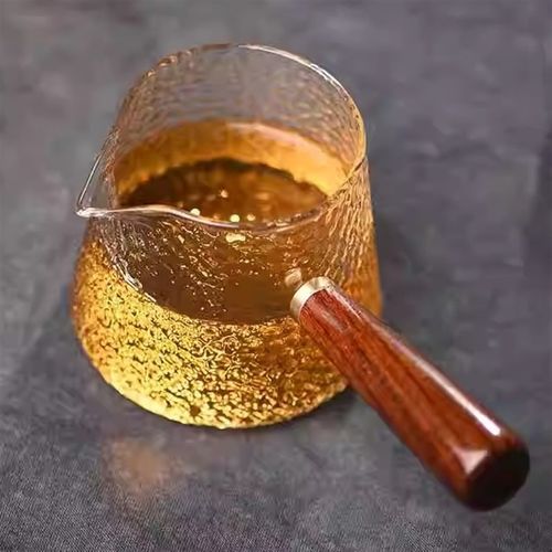 侧把公道杯茶漏h套装加厚耐热锤纹玻璃功夫茶具配件过滤公杯分茶