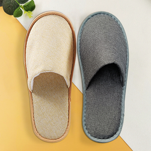 秋冬静音防滑一次性酒店拖鞋 民宿家用待客居家加厚美容W院可定log