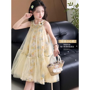 网纱公主裙子女孩洋气吊带背心 儿童夏装 女童连衣裙夏季 2j025新款