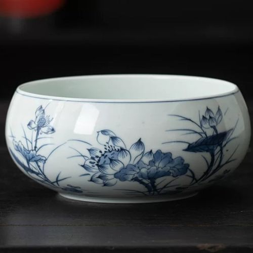 青花瓷烟灰缸高端大气上档次  家用中式手绘多功能 U陶瓷果盘 茶