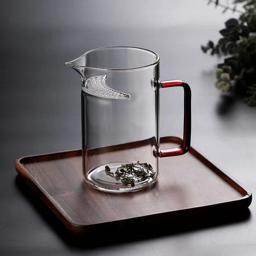 绿茶茶具厚e底玻璃公道杯带茶漏一体月牙过滤泡茶杯加厚分茶器茶