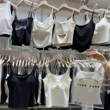 妃子纪3215字母大U镂空吊带y背心女外穿带胸垫一体杯外穿内搭显瘦