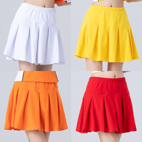 广场舞半身裙水兵舞短裙拉丁舞裙子白色纯棉跳舞裙子X团队操演出