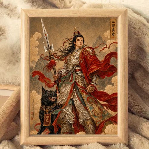 二郎显圣真君杨戬国风复古相框