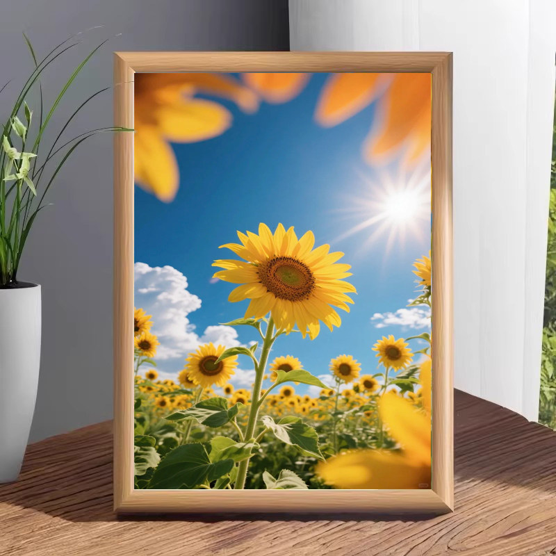 向日葵相框摆台客厅桌面装饰画框摆件卧室房间挂画太阳花摆画