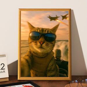 新款猫咪旅游海盗船长自由治愈相框卧室房间摆台赠送同学朋友礼物