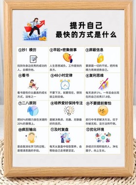 快速提升自己的方式相框摆台房间办公室桌面装饰画高能量摆件送礼