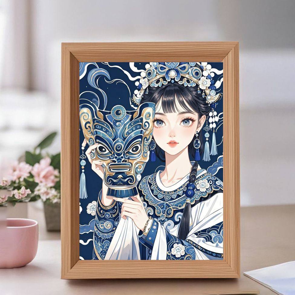 苗族纪念品蜡染风格非遗传统文化相框摆件家居装饰画送礼物纪念品