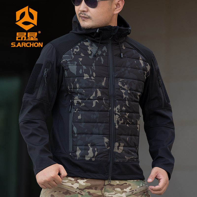 昂垦春秋玄武户外战术棉服男保暖防风防水冲锋衣迷彩夹克通勤棉衣