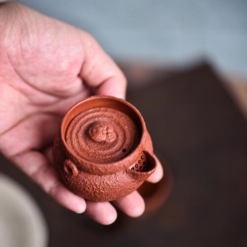 一人用旅行d茶具茶壶纯手工朱泥紫砂壶泡茶壶迷你小容量80cc手抓