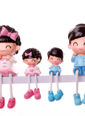 摆件室内创桌面摆设娃娃客厅装饰品卡通人物家居树脂吊脚小房间